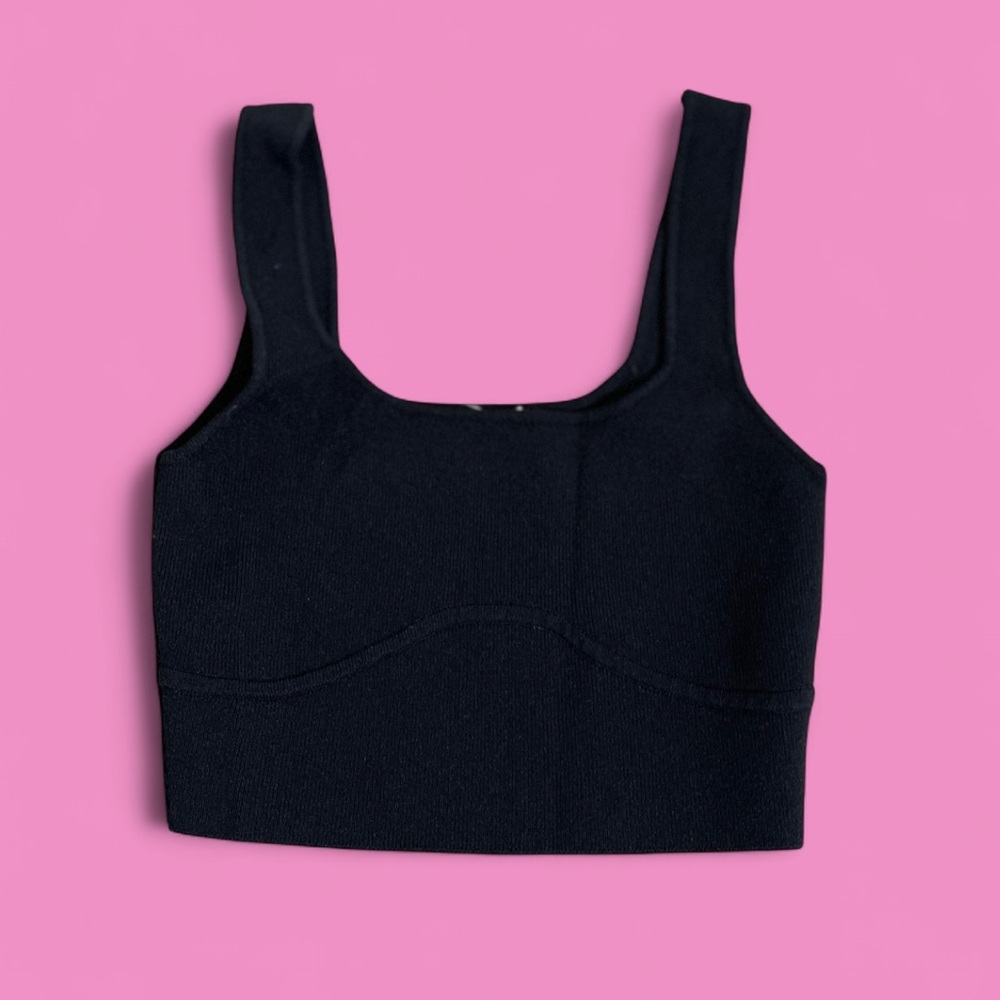 NWOT - Glassons Black Tank Crop Top